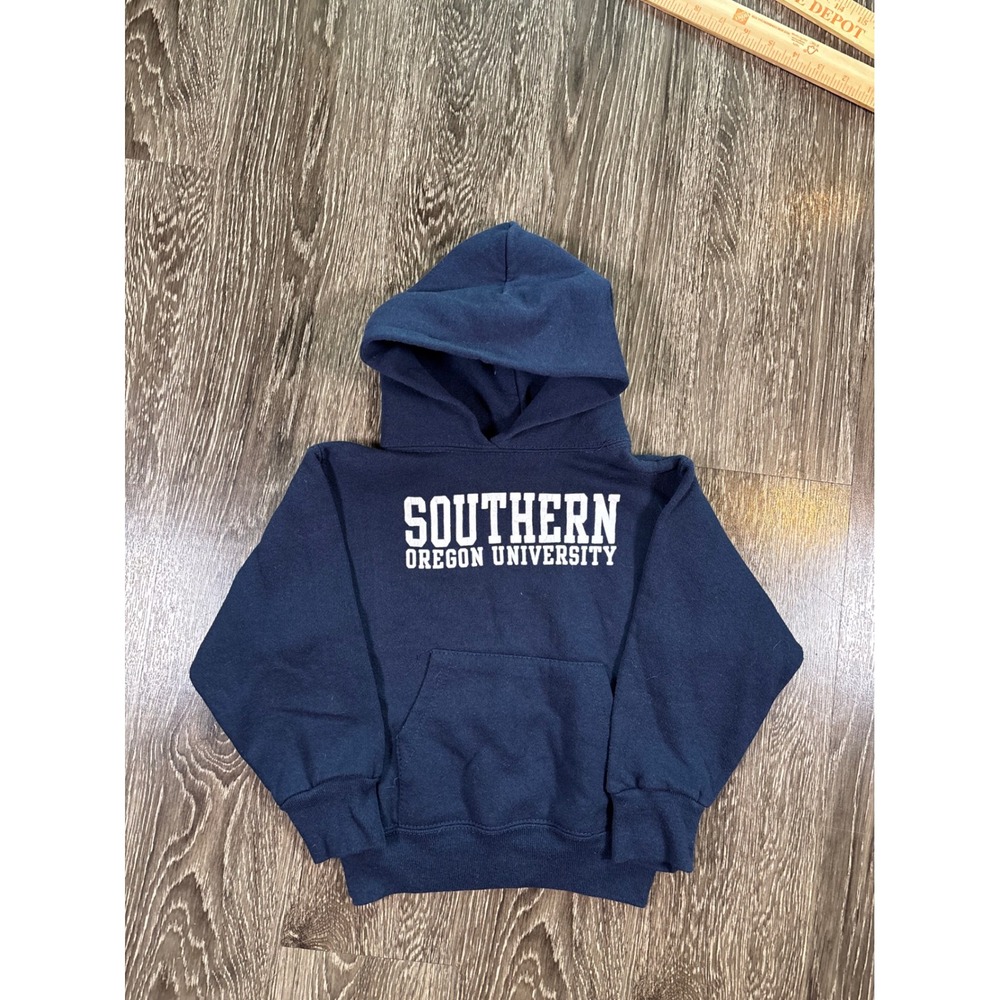Vintage Souther Oregon University SOU Navy Blue Hoodie Cotton Exchange Youth XS